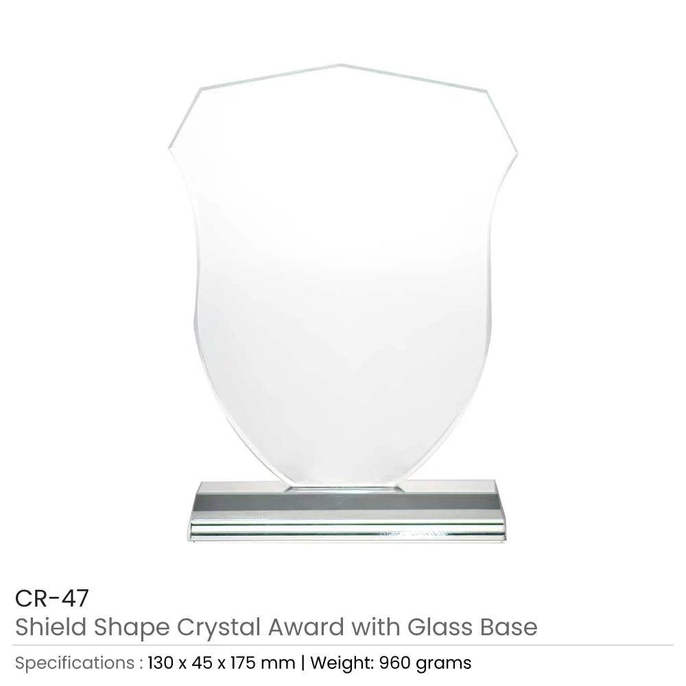 Shield Shaped Crystal Awards