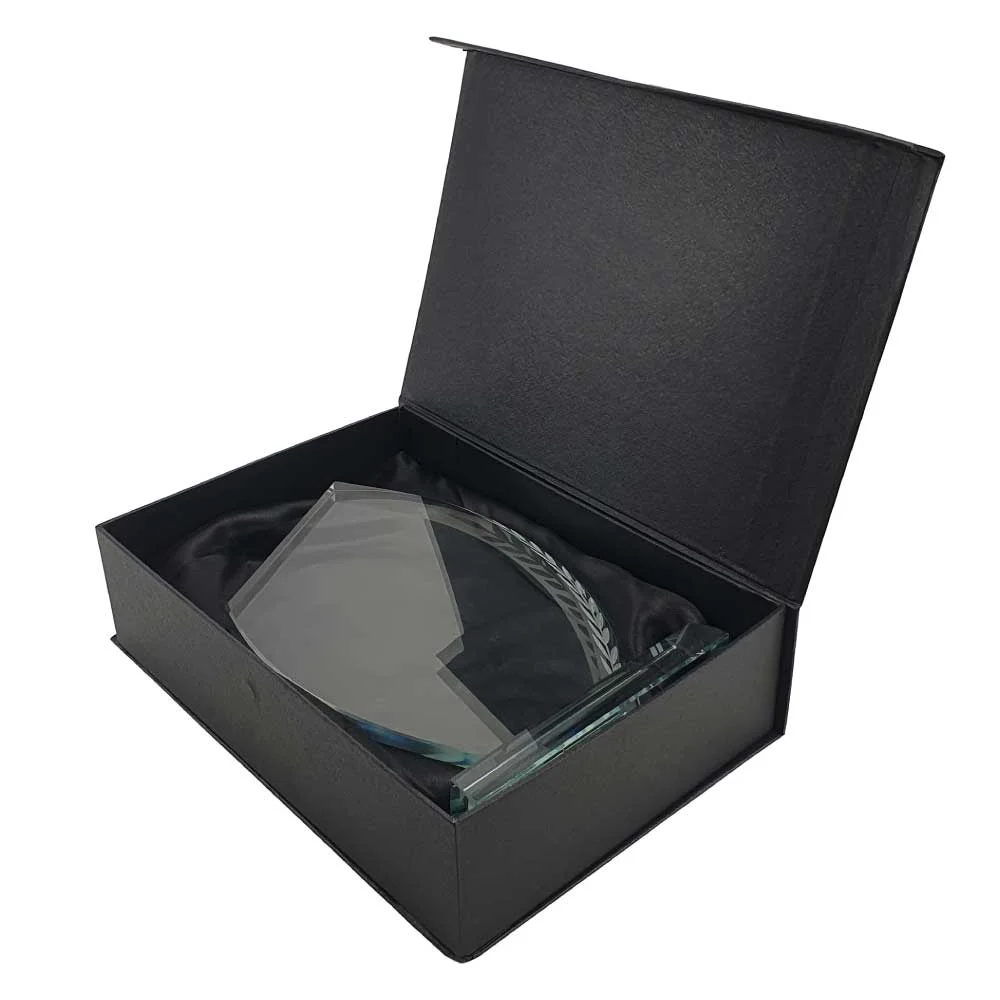 Crystal Awards with Engraved Leaf Design