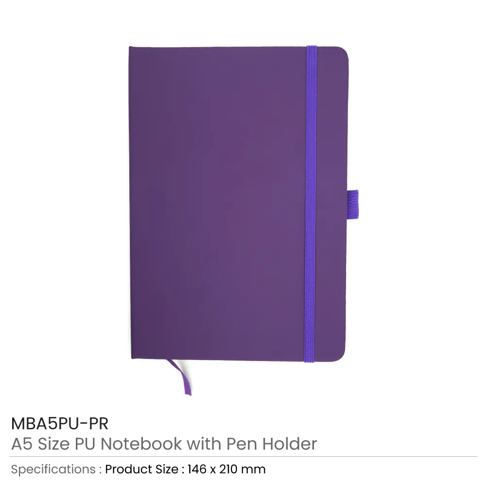 A5 PU Notebooks with Pen Holder