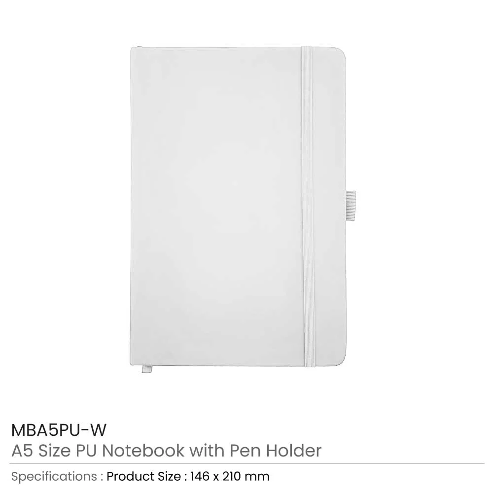 A5 PU Notebooks with Pen Holder