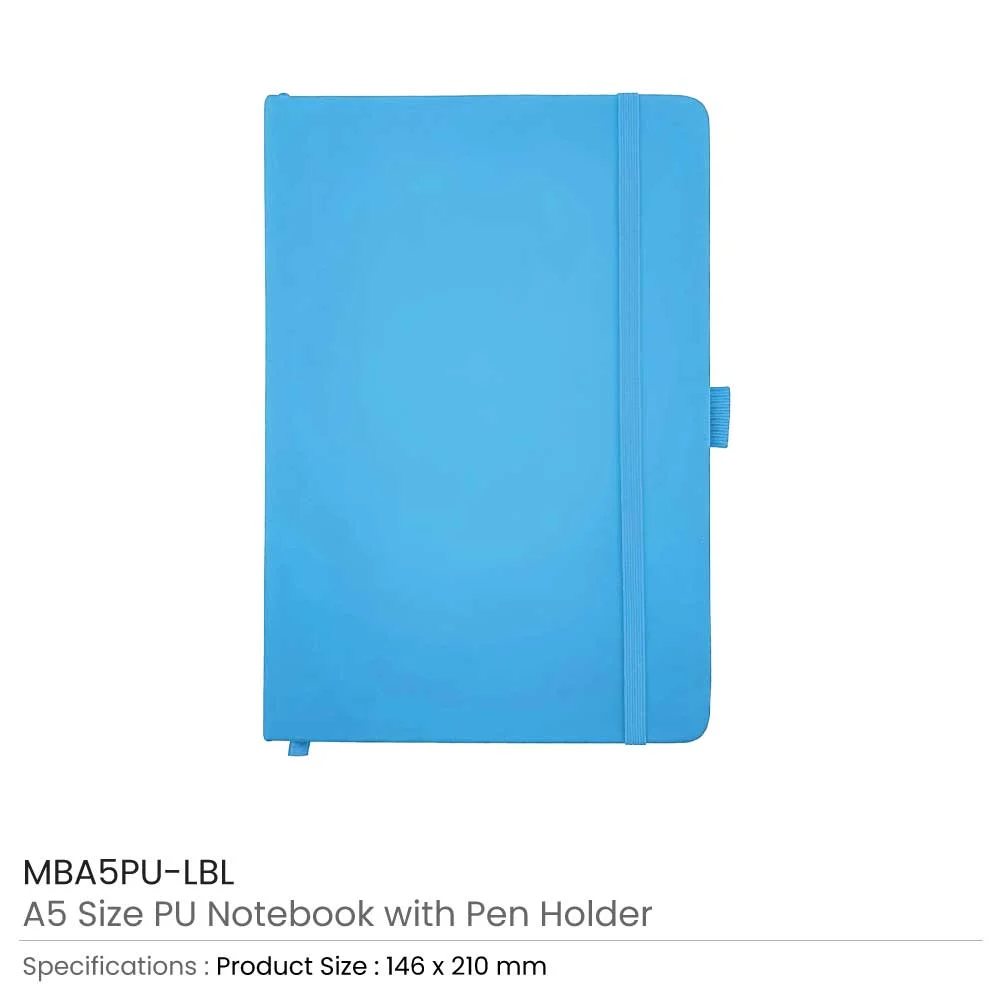 A5 PU Notebooks with Pen Holder