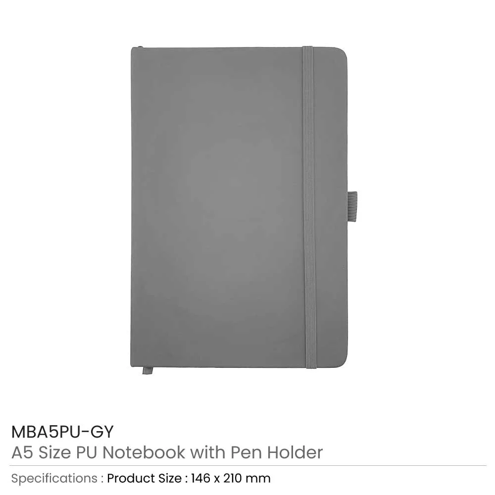 A5 PU Notebooks with Pen Holder