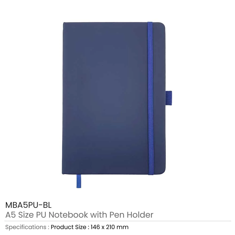 A5 PU Notebooks with Pen Holder