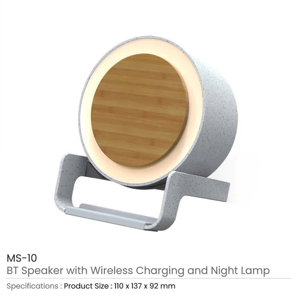 BT Speakers with Wireless Charging and Lamp