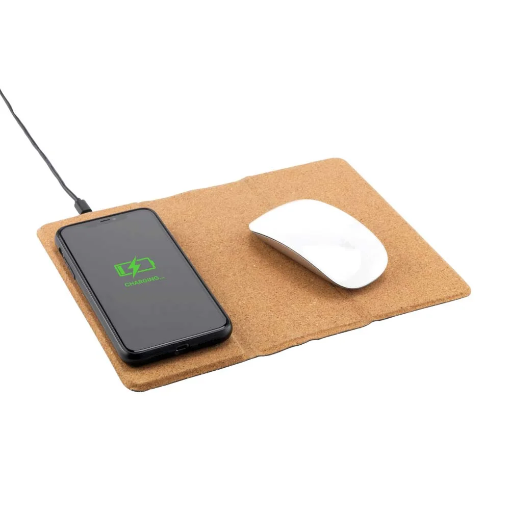 Cork Foldable Mousepads with 15W Wireless Charging Type-C