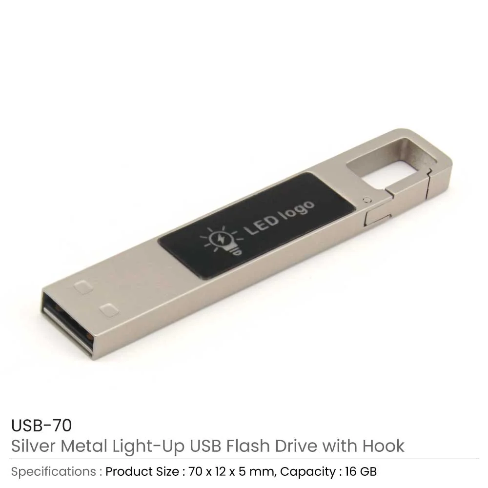 Light-Up Logo USB with Snap Hook