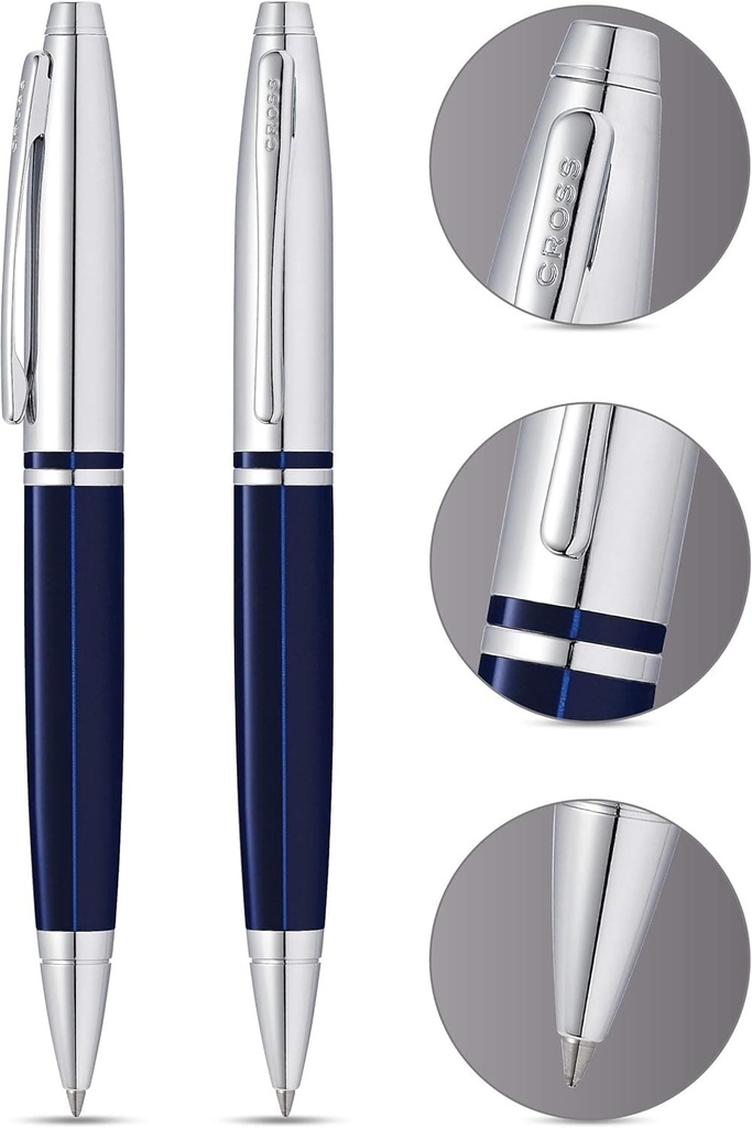 Cross Calais Chrome/Blue Ballpoint Pen