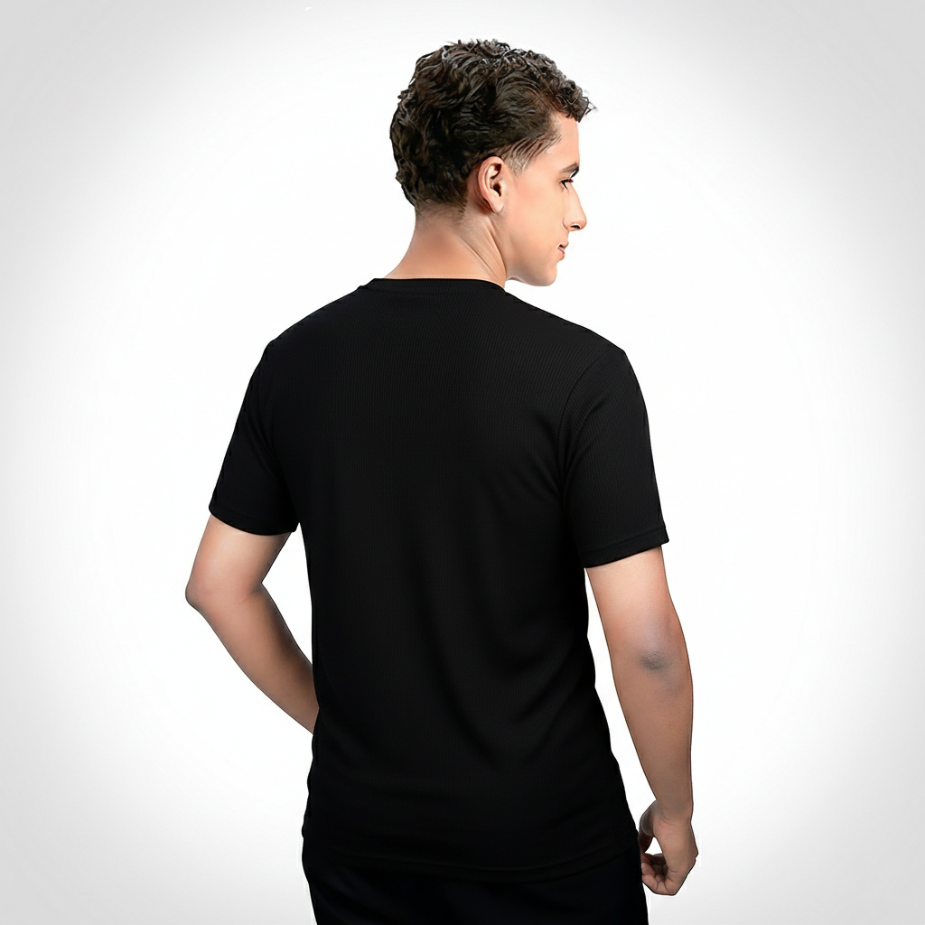 AGGERT Round Neck T-Shirt SUPIMA MERCERISED Cotton 200 GSM Black