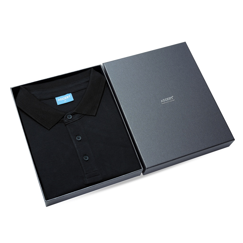 AGGERT Polo SUPIMA MERCERISED Cotton 240 GSM Black