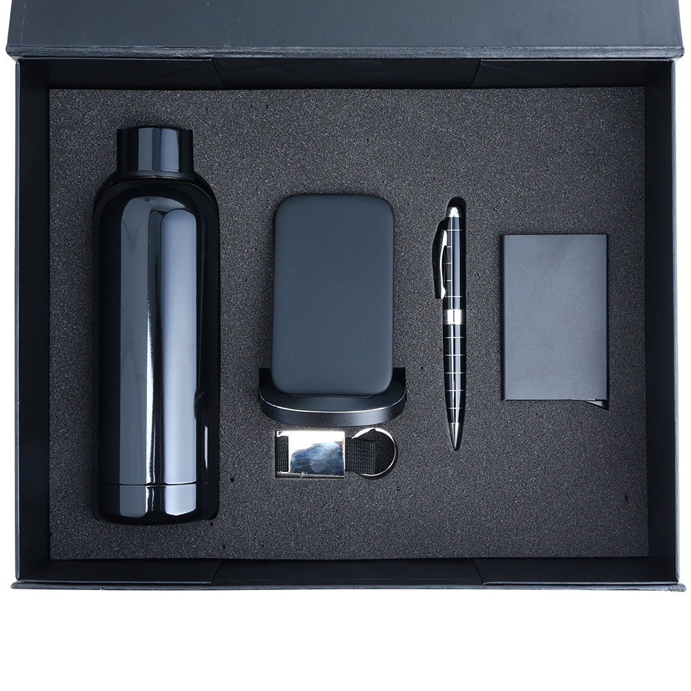 Combination Gift Set - Water Bottle, Wireless powerbank, Pop up Card Holder ,Pen, Keychain