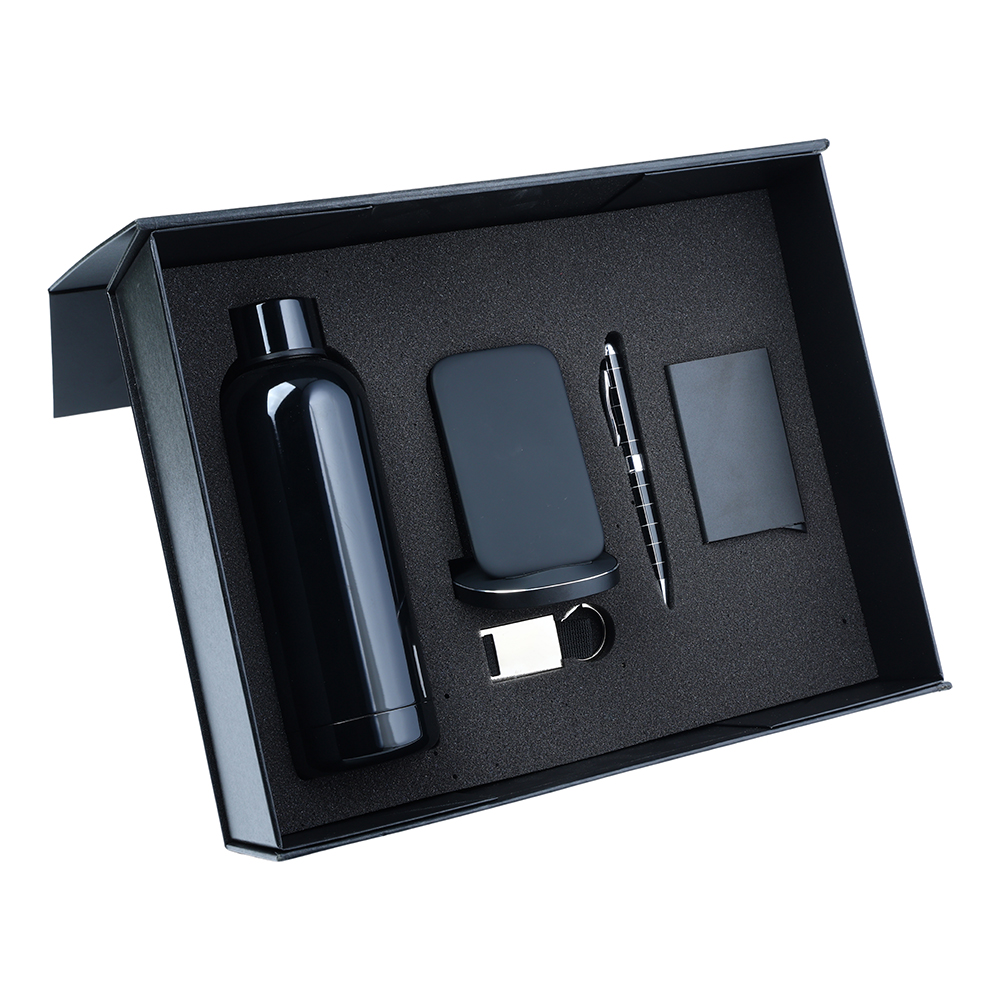 Combination Gift Set - Water Bottle, Wireless powerbank, Pop up Card Holder ,Pen, Keychain