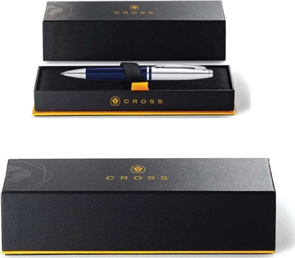 Cross Calais™ Chrome-Blue Lacquer with Polished Chrome Appointments Ballpoint Pen.jpg