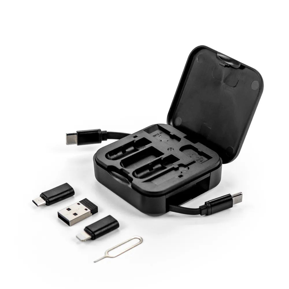 Retractable Charging Cable Set with Bamboo Top – 60W Fast Charging