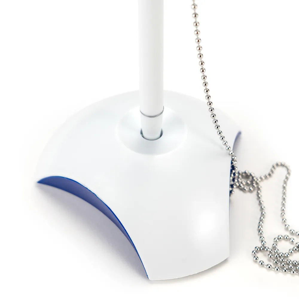 Counter Pen with Base Holder and Secured Chain – Blue Ink