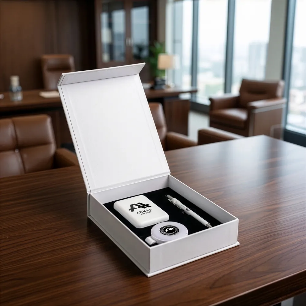 Technology Items Gift Set in White Magnetic Closure Gift Box