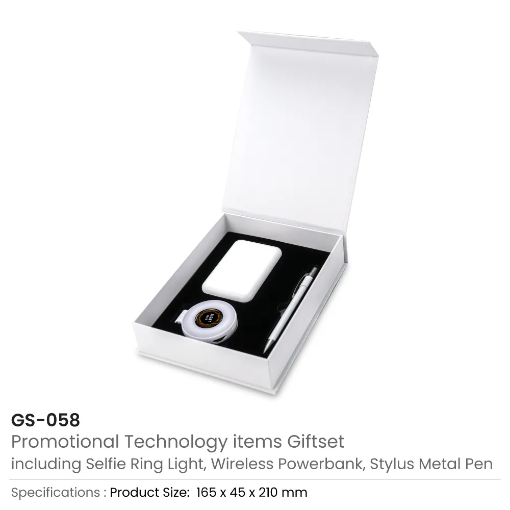 Technology Items Gift Set in White Magnetic Closure Gift Box