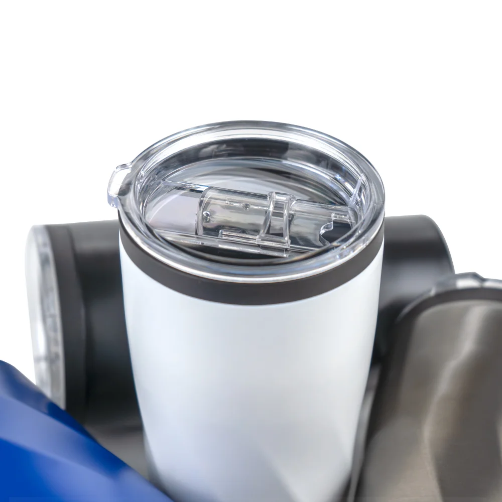 Double Wall SS Tumblers with PP Interior and Transparent Lid 580ml