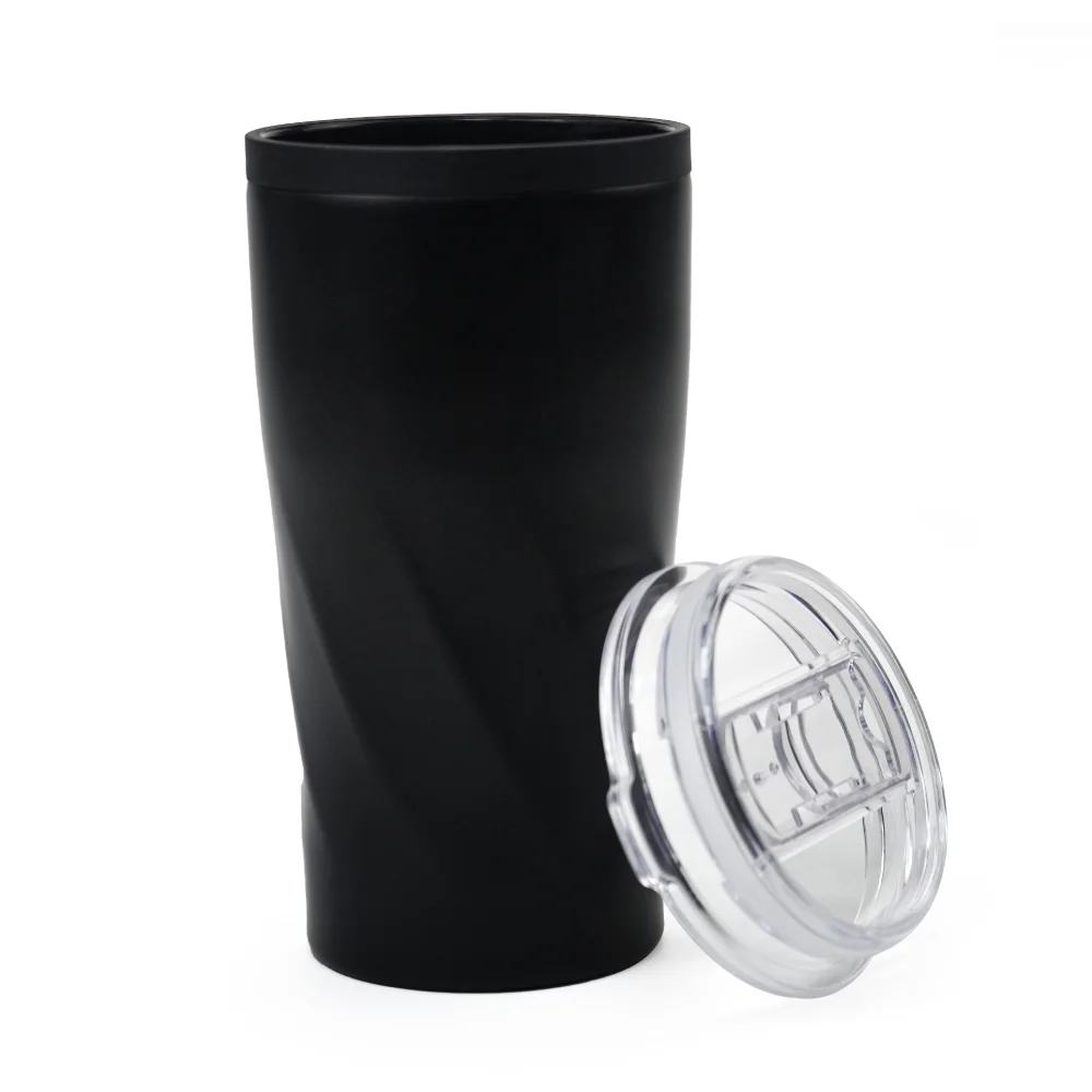 Double Wall SS Tumblers with PP Interior and Transparent Lid 580ml