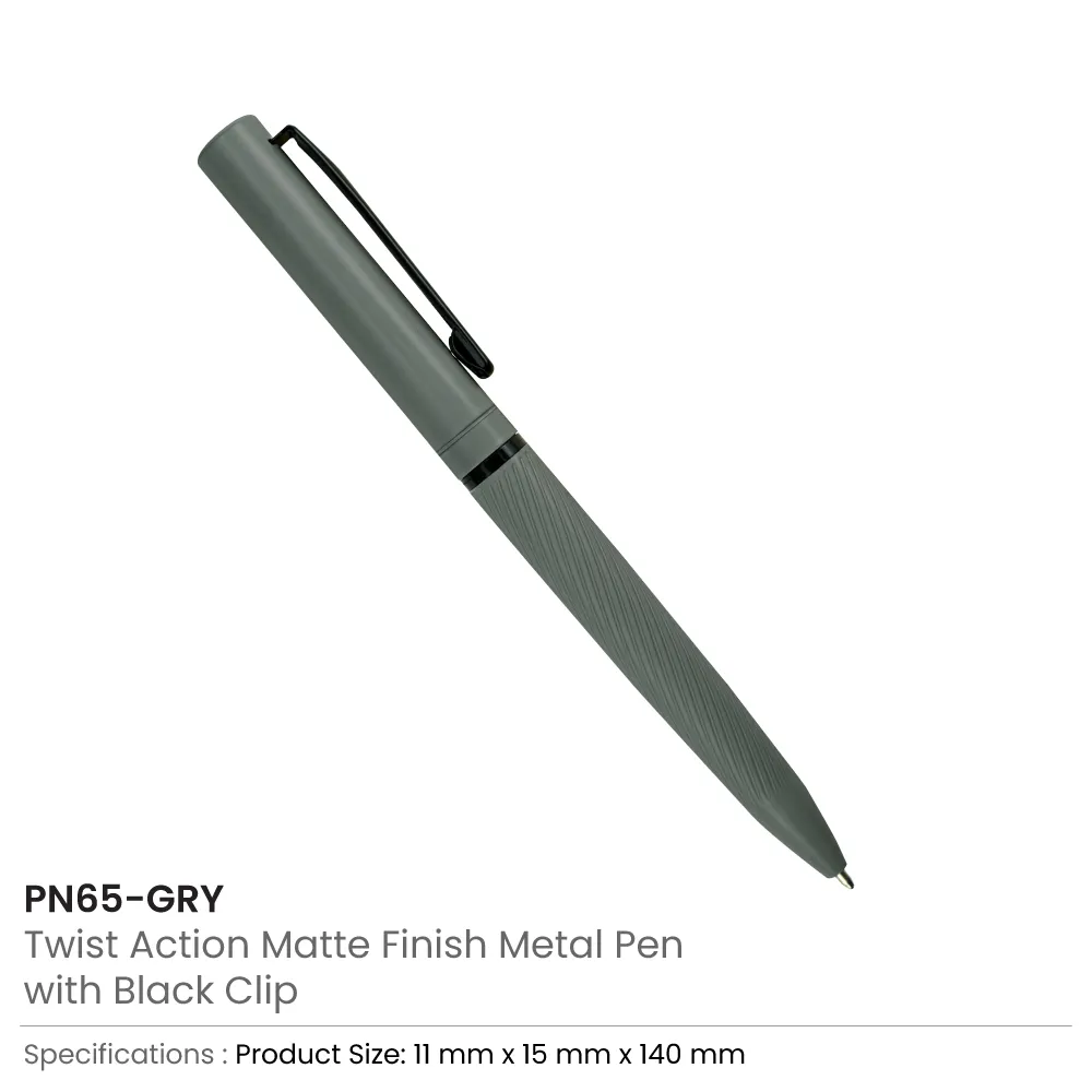 Metal Pens Twist Action Matte Finish and Black Clip