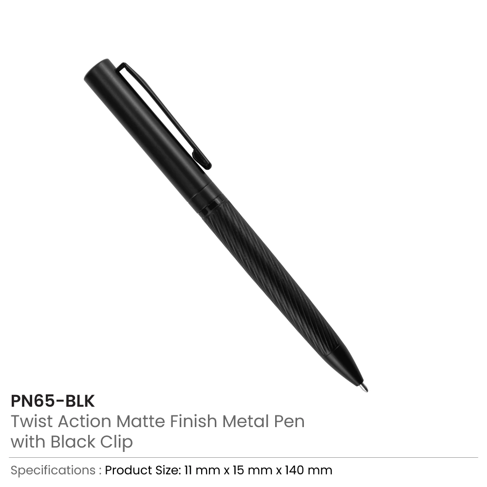 Metal Pens Twist Action Matte Finish and Black Clip