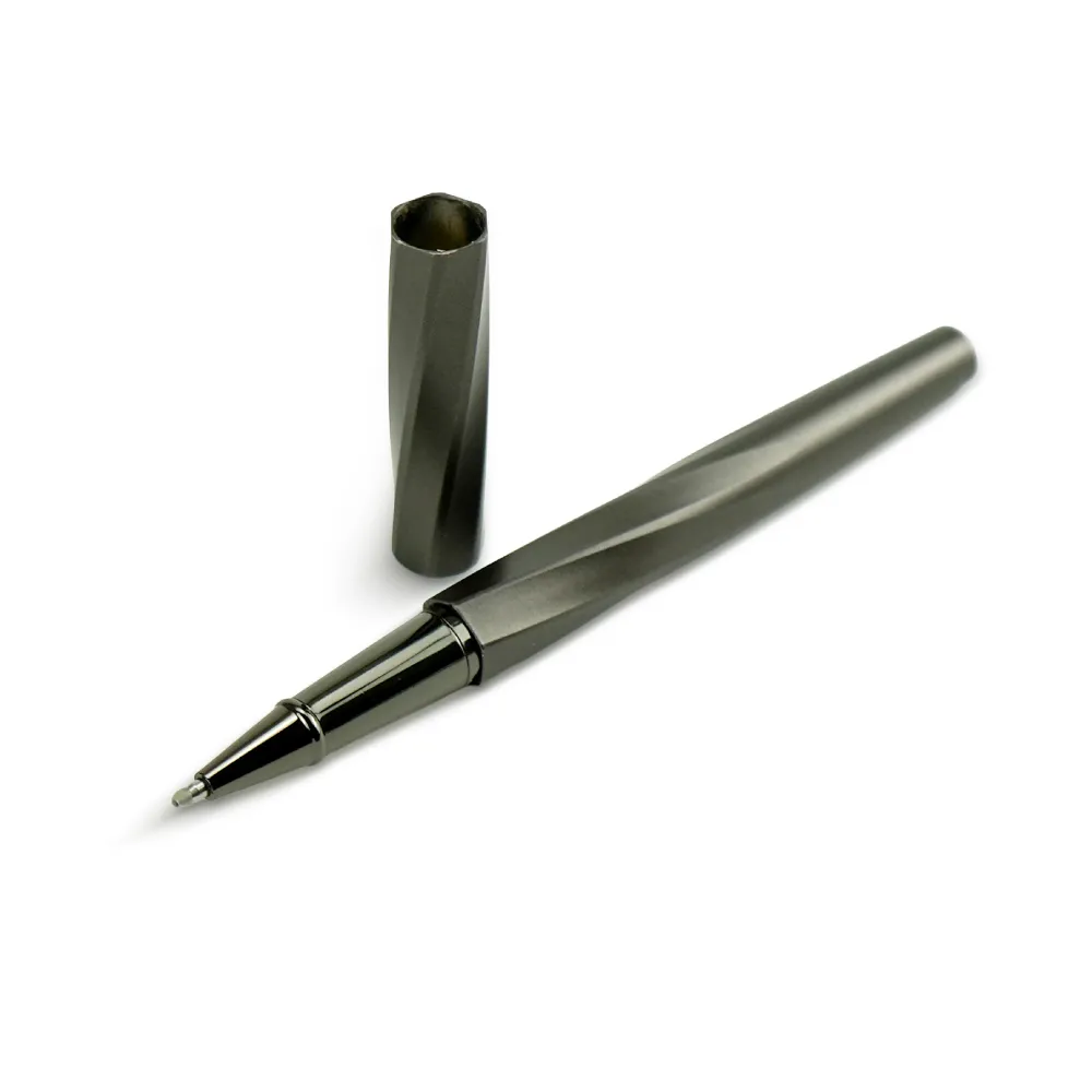 Rollerball Pens Swirl Design in Gunmetal Finish with PU Leather Box