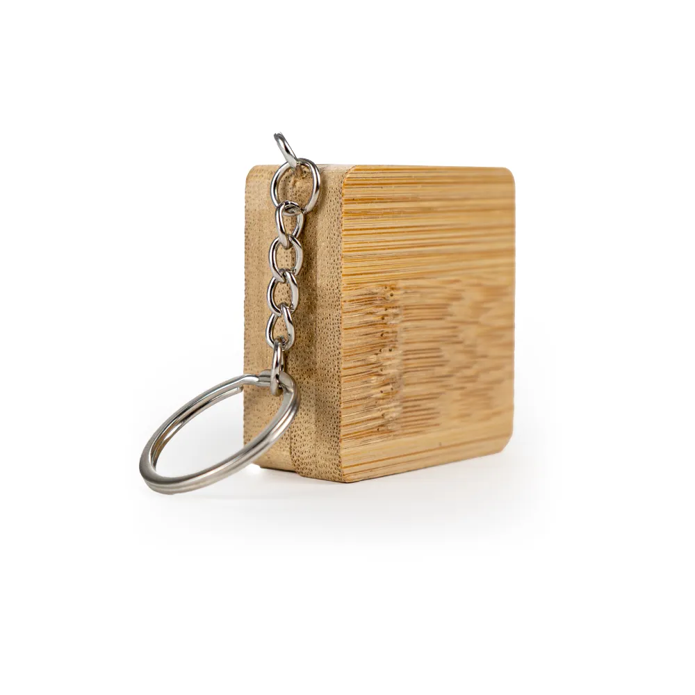 Bamboo Retractable Measuring Tape Keychains