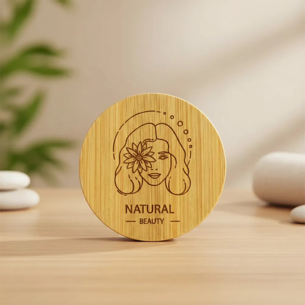 Bamboo Pocket Mirrors in Round-shaped, Lightweight & Portable