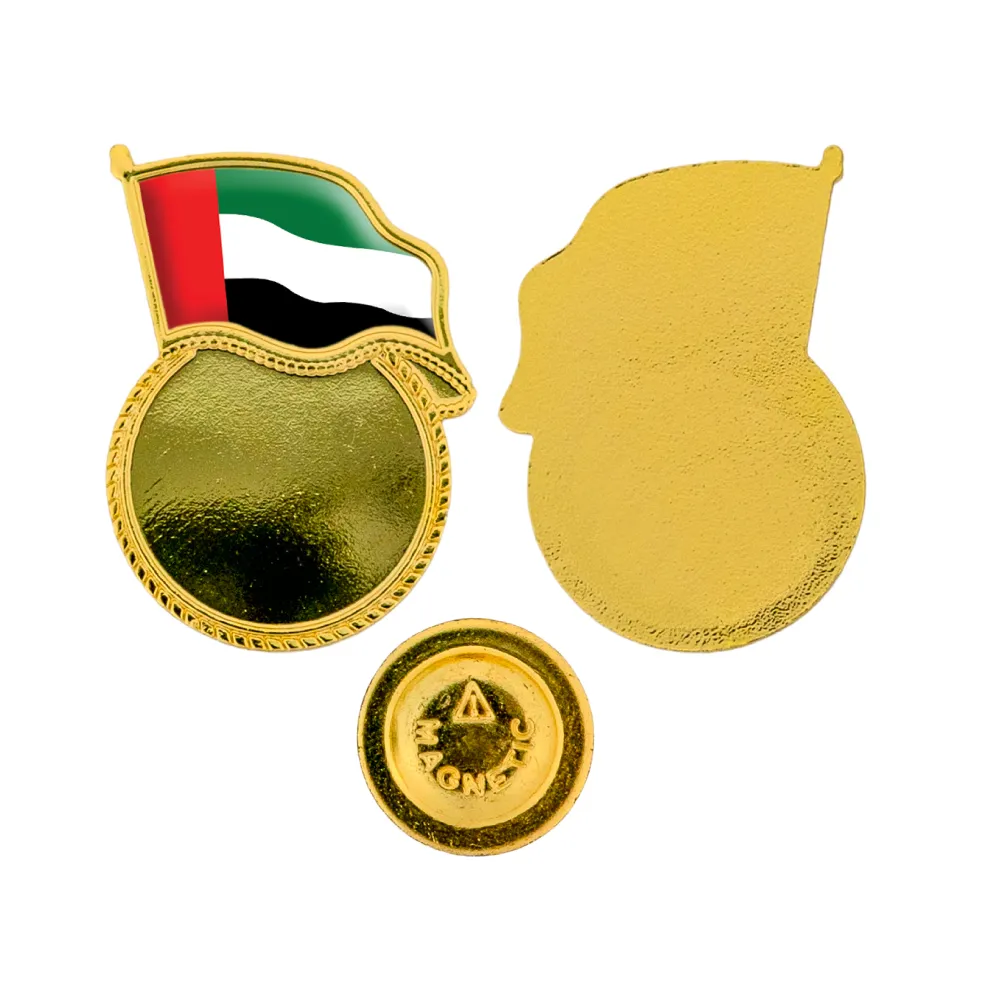 UAE Flag Design Badges in Metal with Attachment
