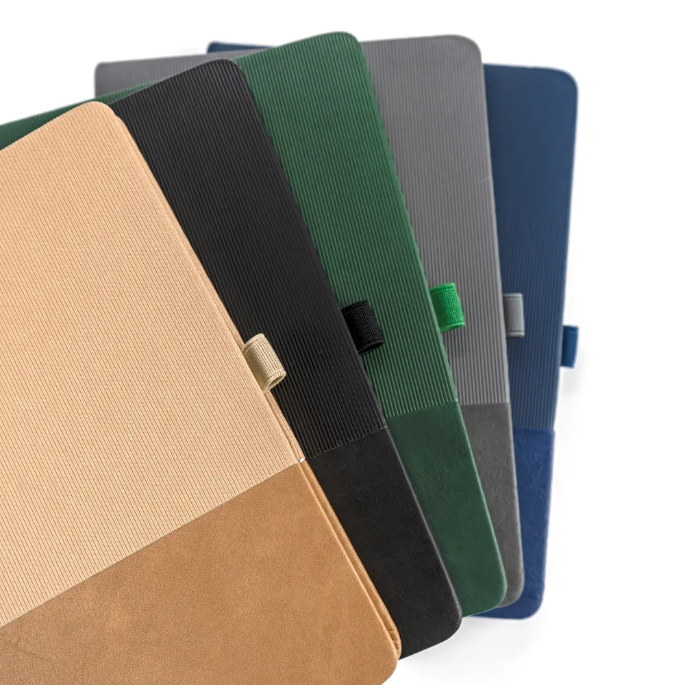 Hard Cover PU Notebooks in A5 Size with Metal Plate Bookmark