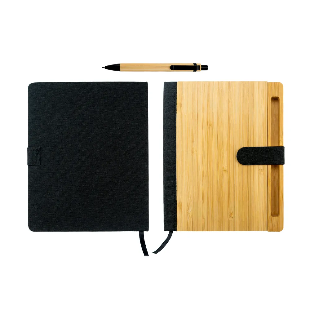 Bamboo and rPET Notebooks with Pen, A5, Bookmark & Magnetic Clasp