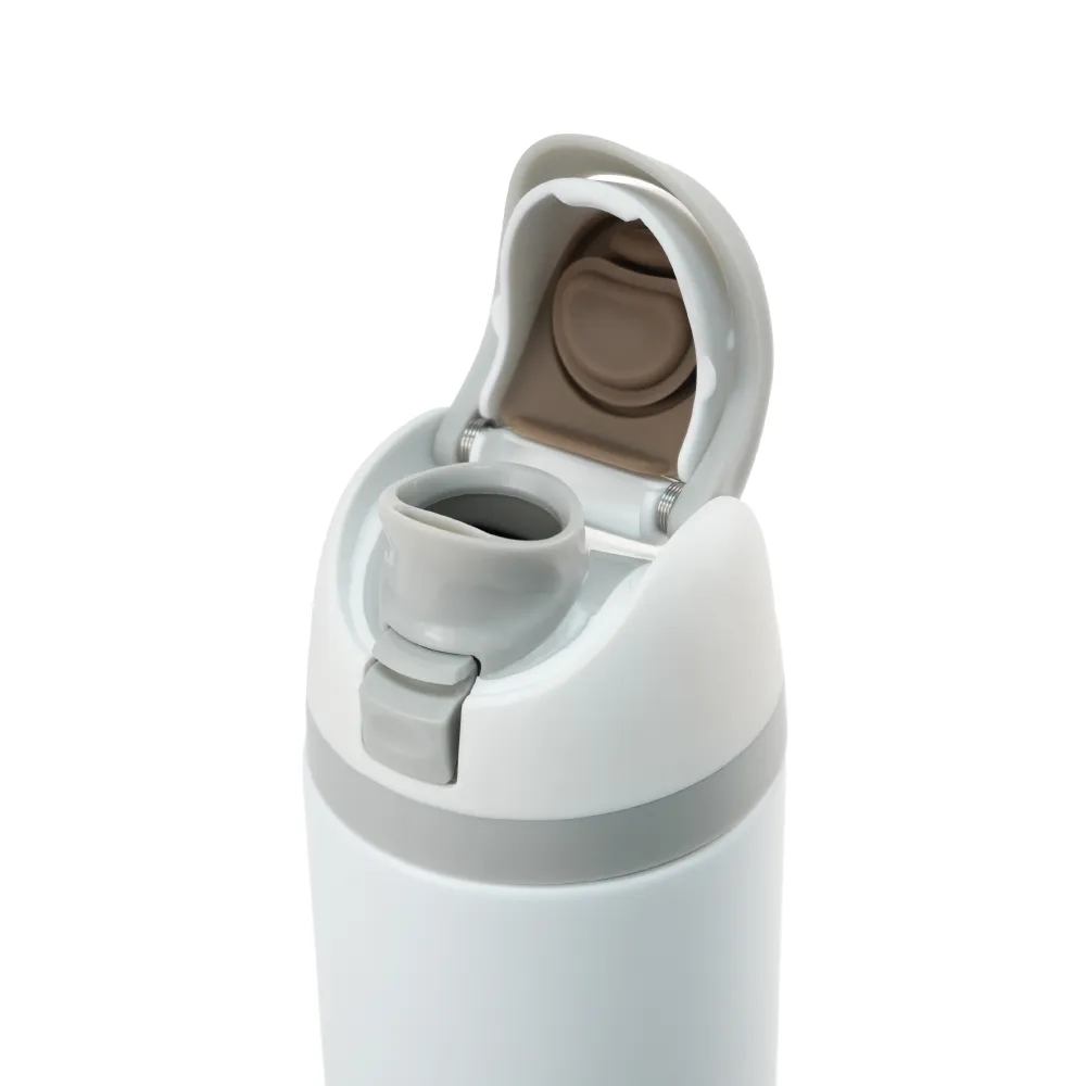 SS Bottles with Straw & Push Button Lid - Double-Wall Vacuum, 1Liter