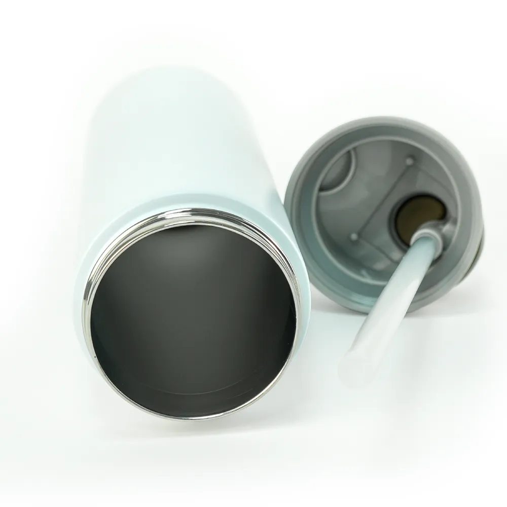 SS Bottles with Straw & Push Button Lid - Double-Wall Vacuum, 1Liter