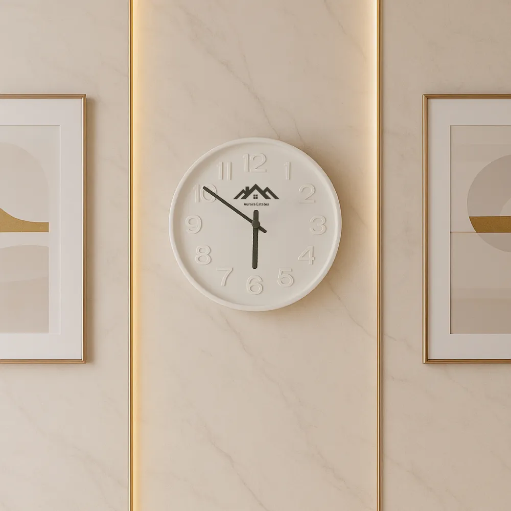 Round Analog Wall Clock Matte Finish White