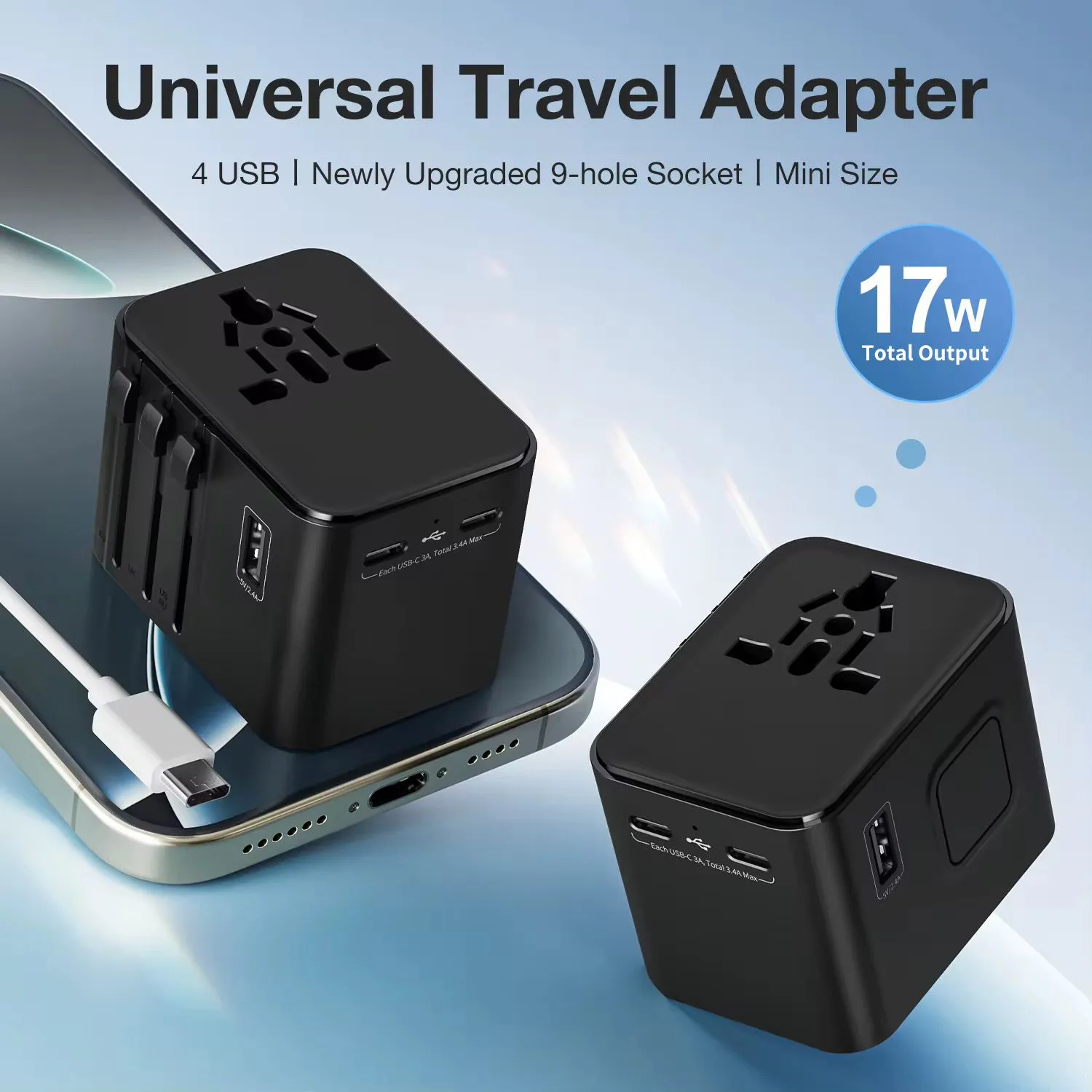 36625 - 17W-Universal-Travel-Adaptor-JU-TA-004-BK