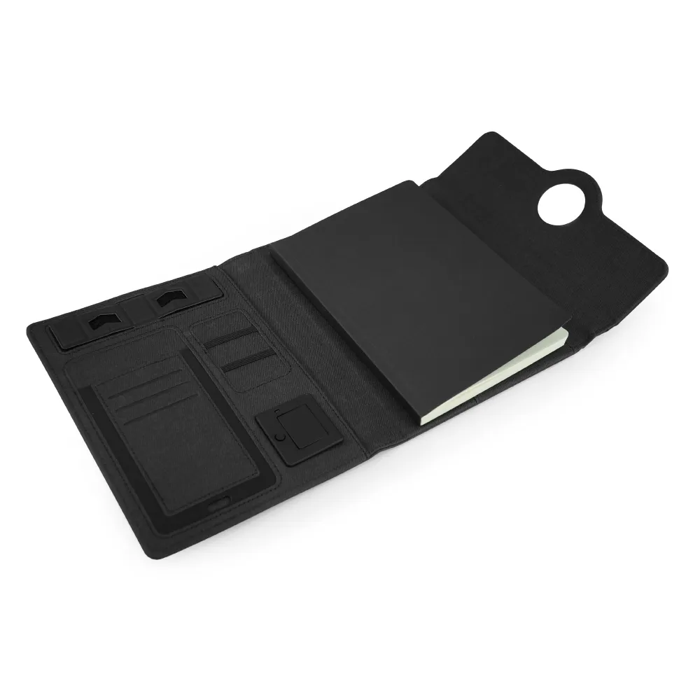 Powerbank Portfolio Notebook, 8000 mAh, with 15W Wireless Charging