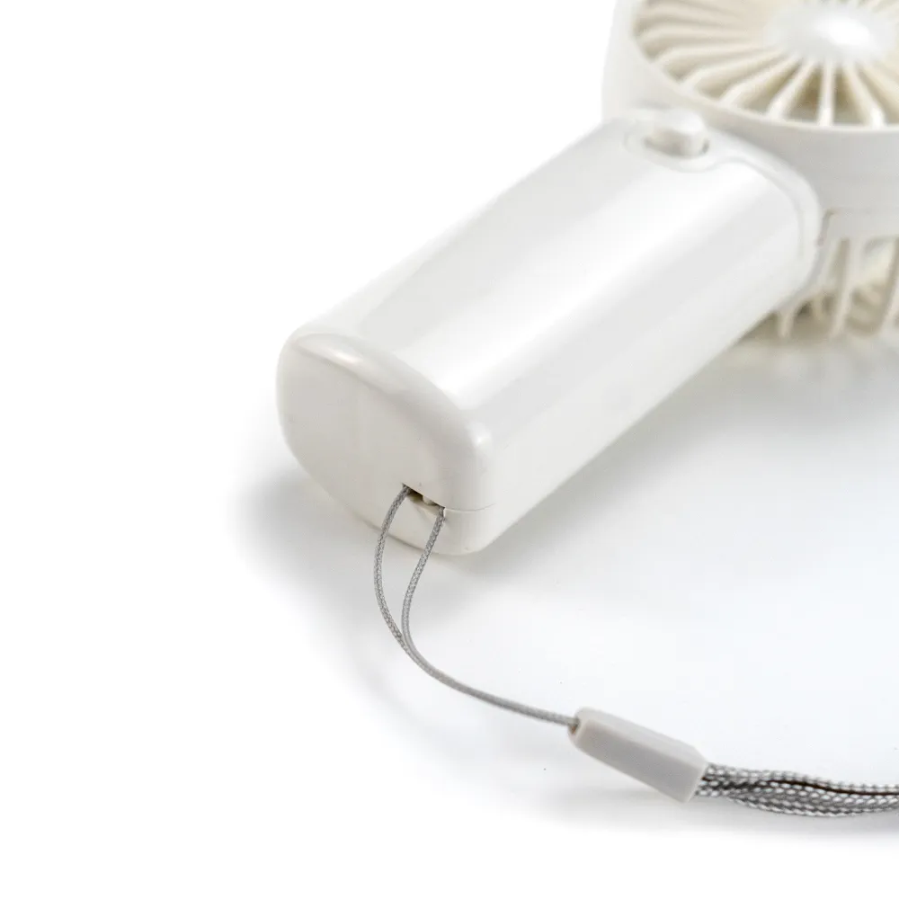 Portable Hand Fan with Lanyard Lace - White Color
