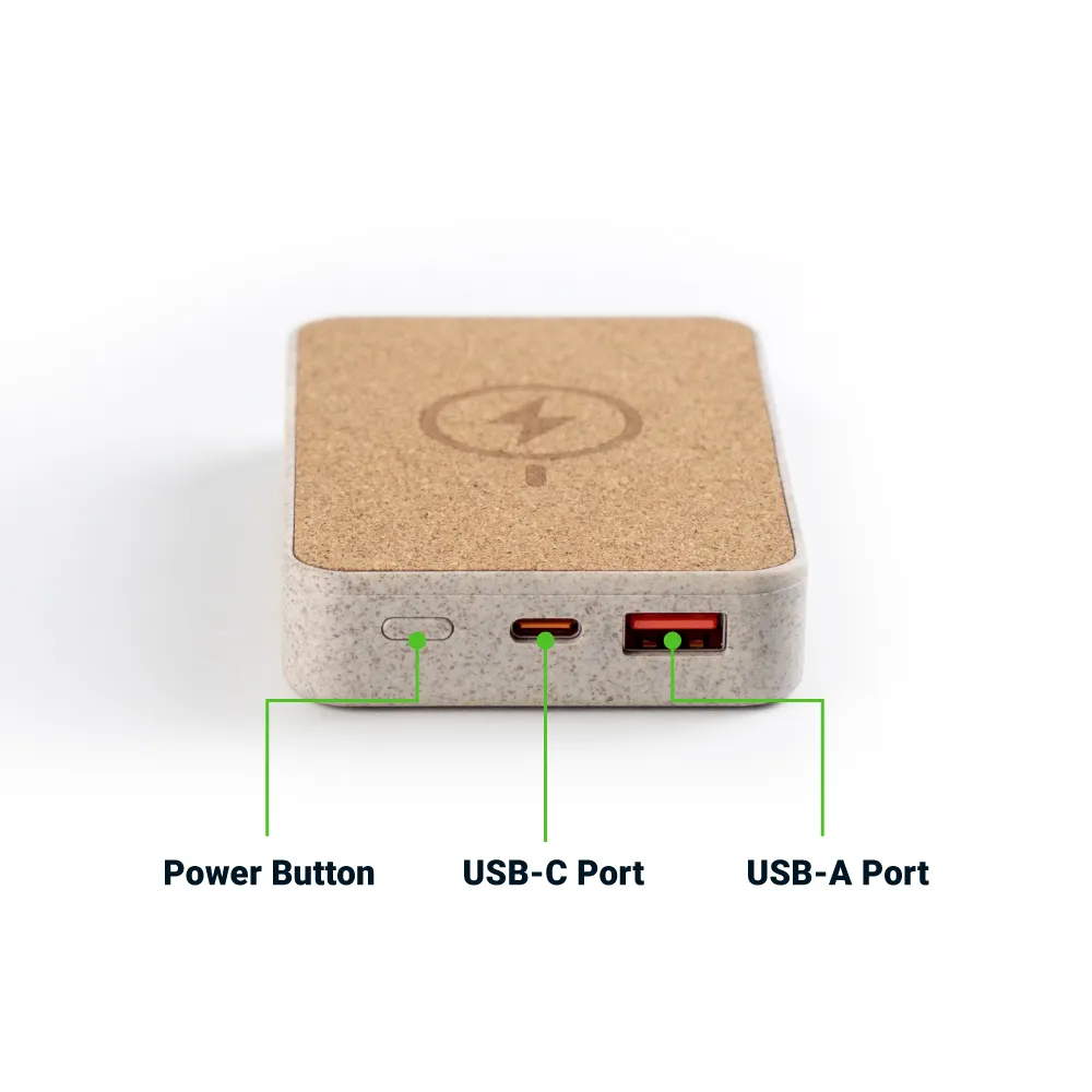 Cork MagSafe Wireless Powerbank with Foldable Stand, 15W, 10000 mAh