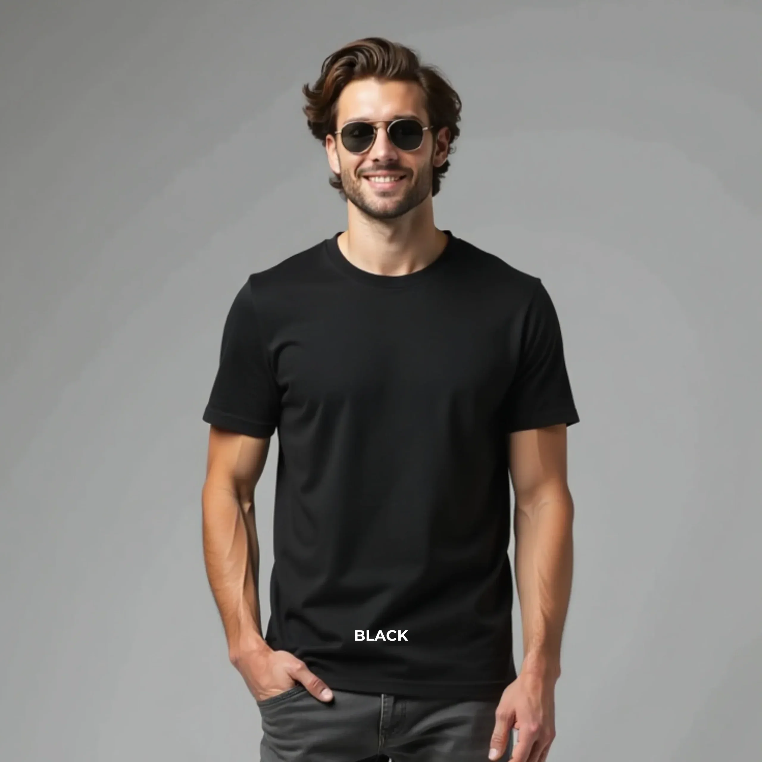 Nextt Level Bio-Washed Round Neck T-Shirts for Men