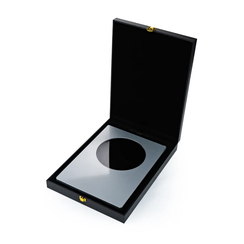 A4 Aluminum Award Plaques with Round Colored Plate and Stand
