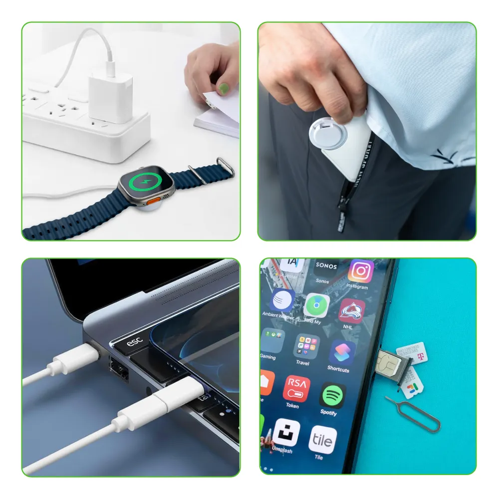 Charging Cable Kit (60W) with iWatch Charging Pad in PU Leather Pouch