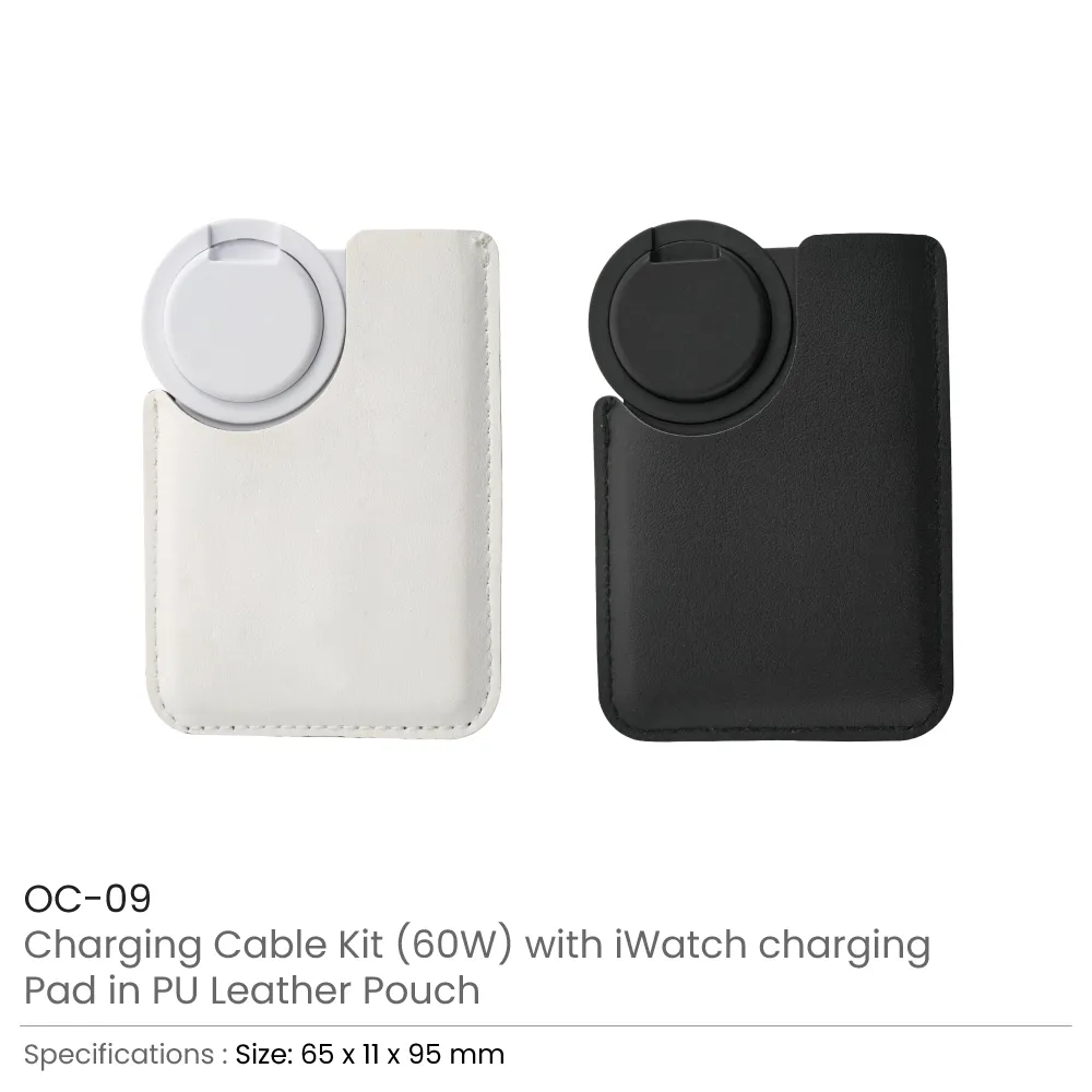 Charging Cable Kit (60W) with iWatch Charging Pad in PU Leather Pouch