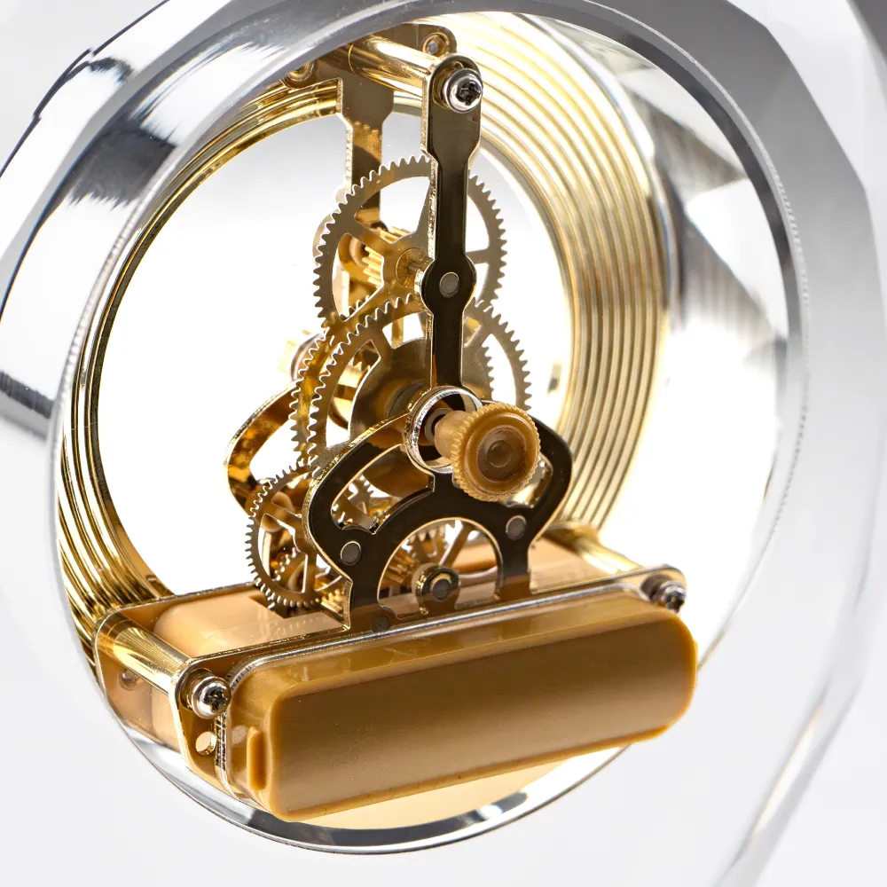 Round Crystal Clock Awards with Oval Glass Base in Box