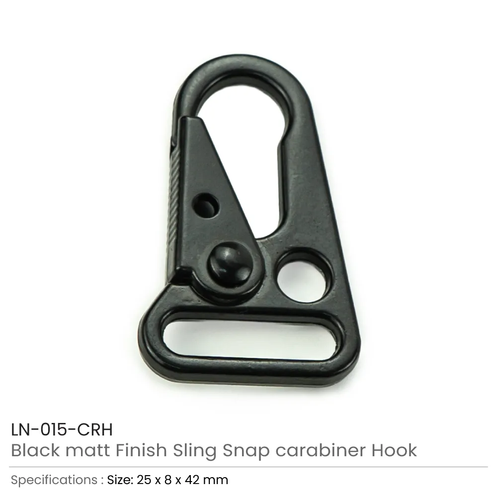 Sling Snap Carabiner Hook in Black Matt Finish
