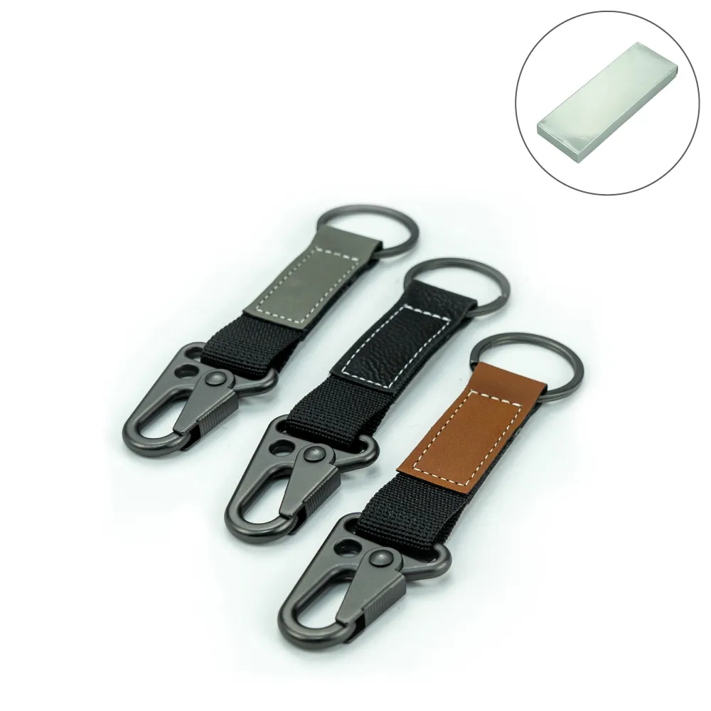 49588 - PU-Leather-Keychain-with-Sling-Snap-Hook-KH-16-Blank