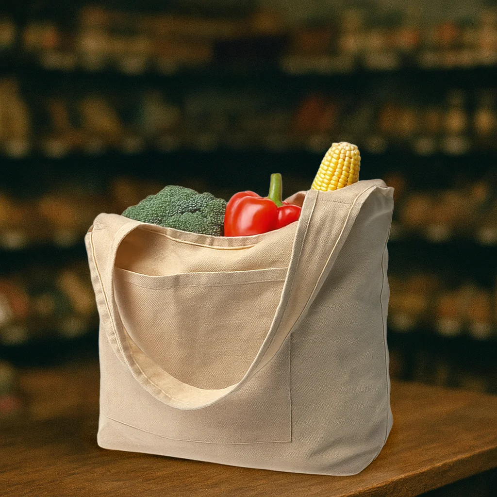 Cotton Hobo Bags with Front Pocket, 10 oz (340 GSM)