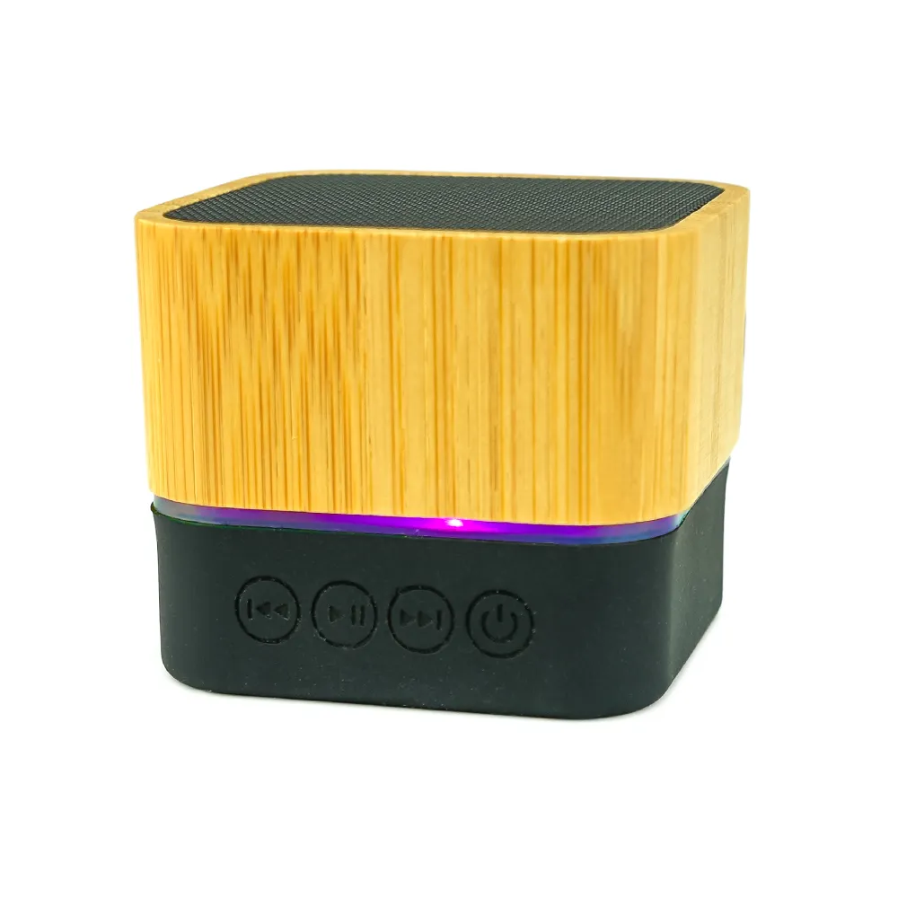 Cube Bamboo Bluetooth Speakers V5.0