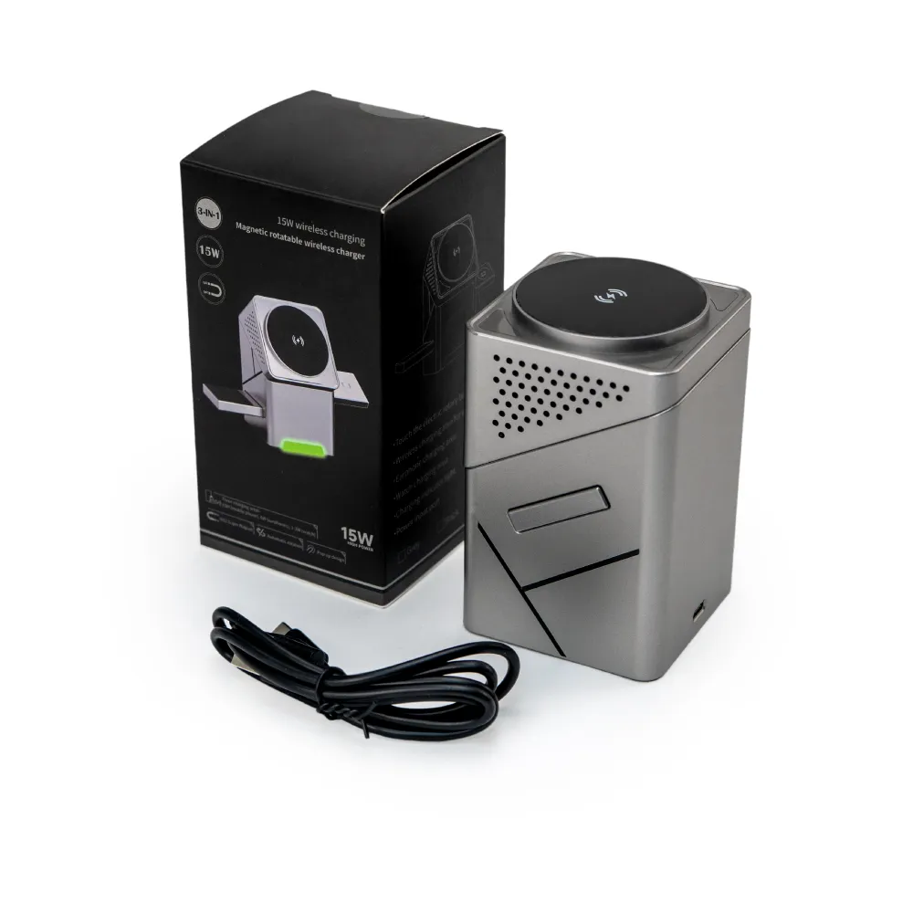 3-in-1 Rotating Wireless Charging Station 15W Fast Charging