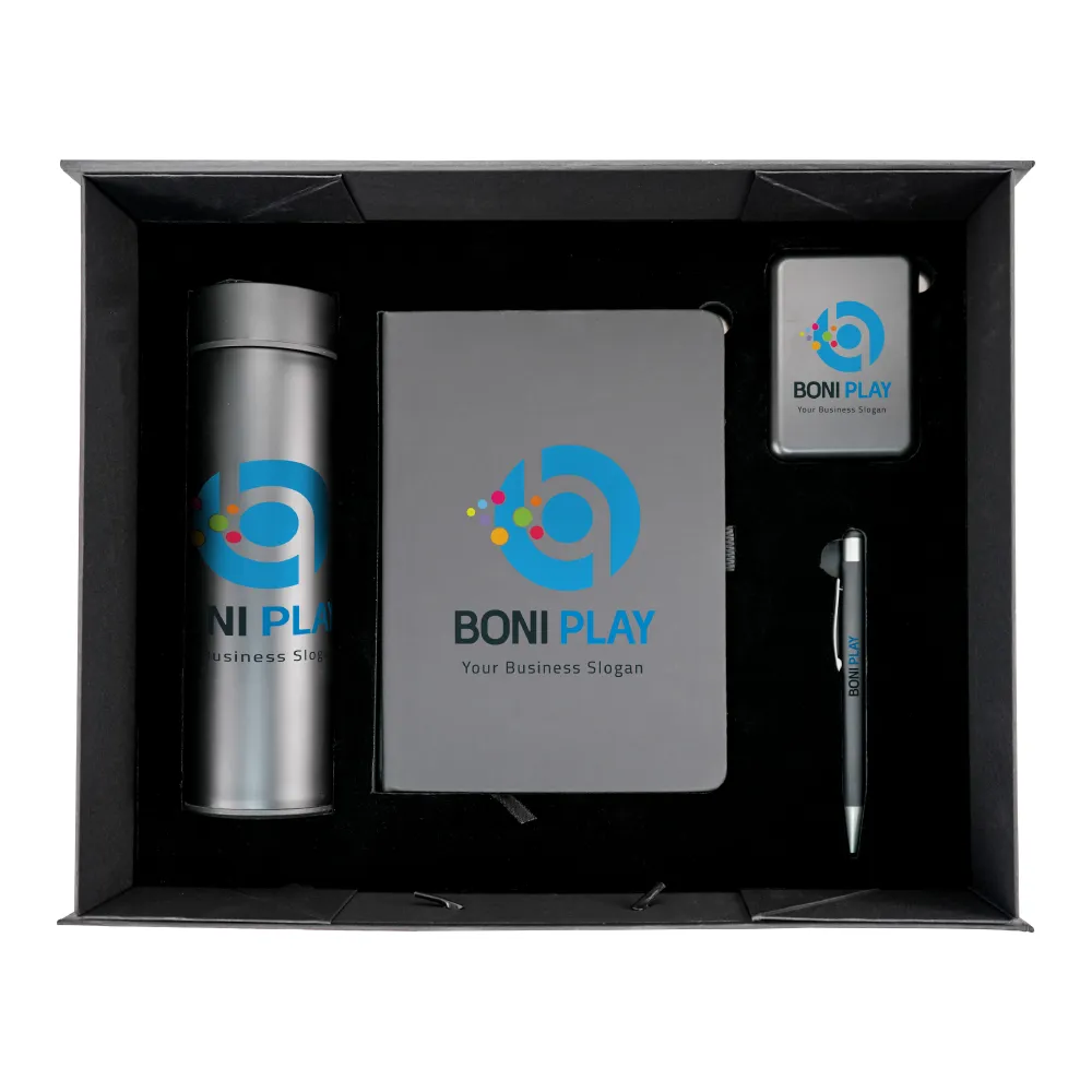 Corporate Office Gift Set in Color Themed Box with Ribbon Handle