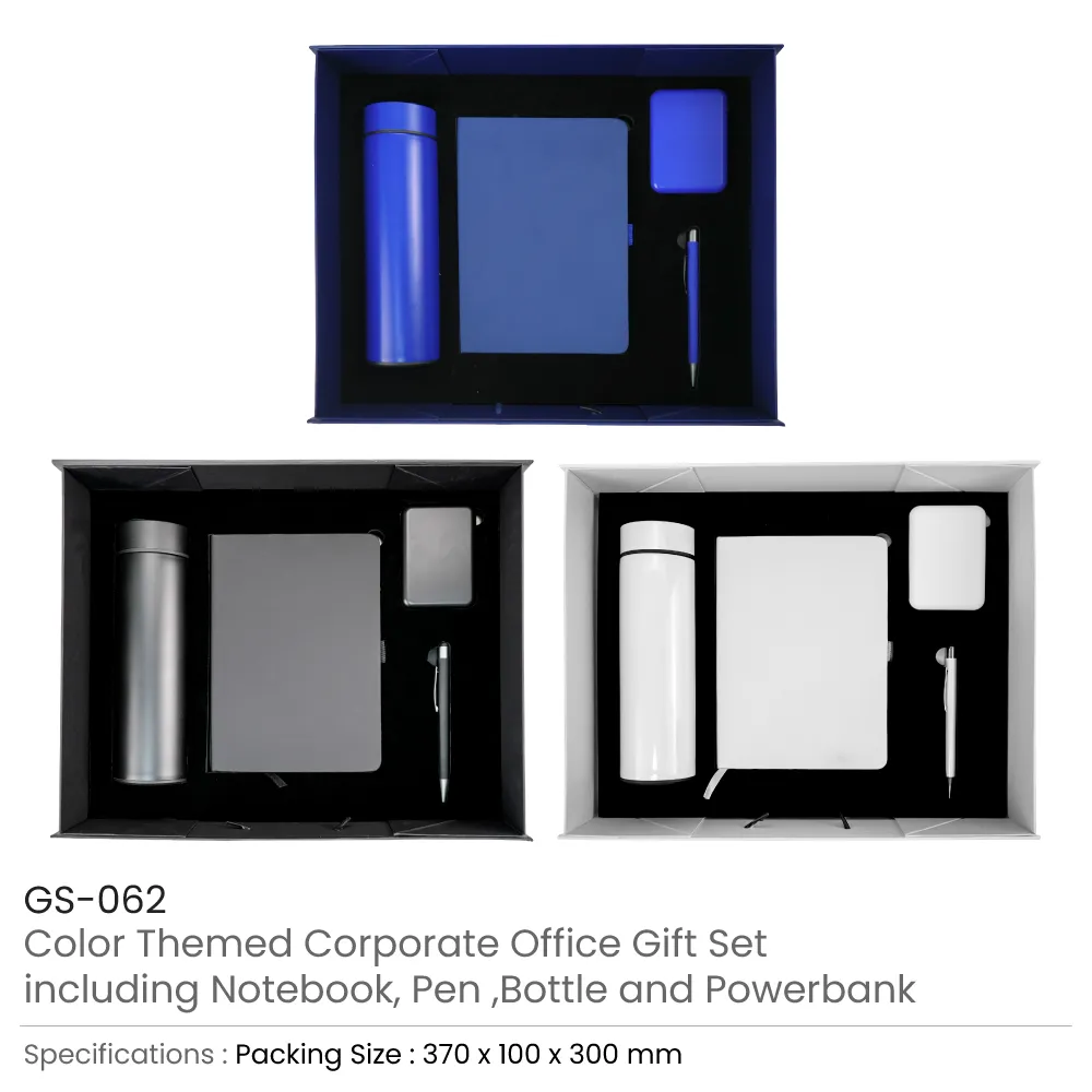 Corporate Office Gift Set in Color Themed Box with Ribbon Handle