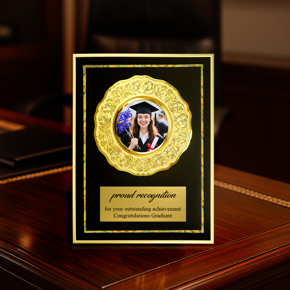 49214 - Award-Plaque-with-Gold-Plate-WPL-A3G-BLK-with-Print